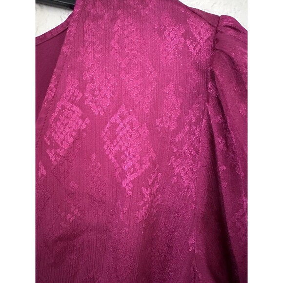 Michael Kors Women's Snake Print Jacquard Faux Wrap Mini Dress Deep Fuchsia L - Picture 6 of 12
